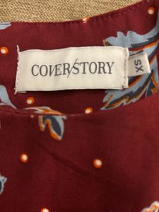 Cover Story Burgundy Floral Fit and Flare Dress