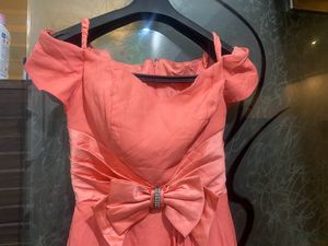 Peach Wrap Bodycon Dress