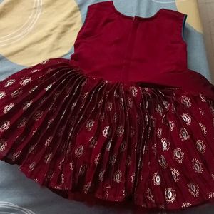 Elegant Maroon Baby Dress