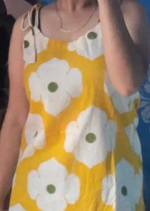 Ye shor🌼 Yellow Floral Cotton Cami Top | Adjustab