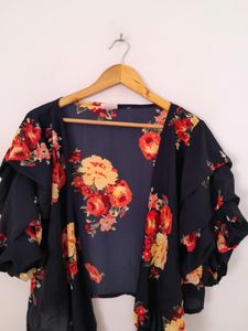 Navy Blue Printed Shrug (Women&#39;s)