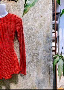 Red Houndstooth Mini Dress