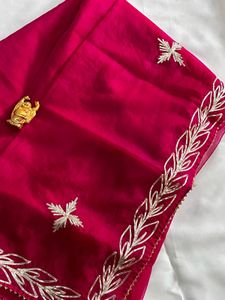 Organza Saree Pink Colour