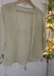 Light Green Smocked Top with Shrug