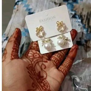 Pearl Bow Earrings