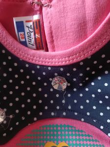 Cute Pink &amp; Navy Polka Dot Dress