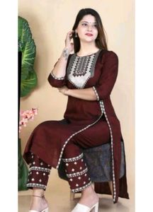 Kurta Set With Mirror Work And Embroidery