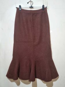 Brown Mermaid Woollen Skirt