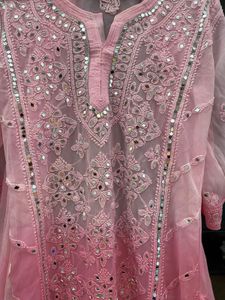 Pink Embellished Salwar Kameez Suit(handwork)