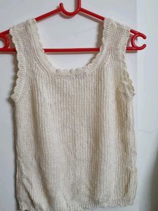 Off White Netted Top