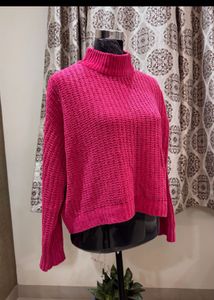 Pink High Neck Sweater