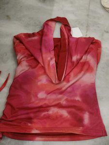 Tie- Die Cowl Neck Top