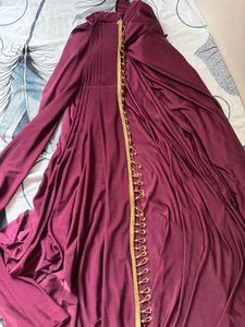 Maroon Colour Ready To Wear Saree wth Belt