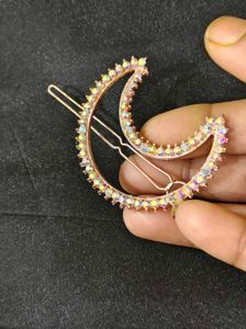Sparkly Moon Hair Clip