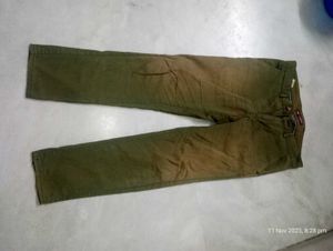 Olive Green Casual Pants