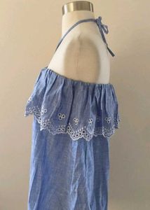 Blue Off-Shoulder Dress
