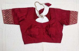 Red Silk Saree With Blouse