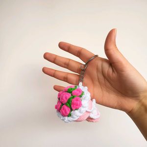 Floral Bouquet Crochet Keychain