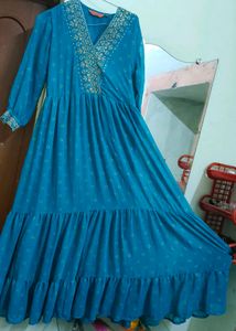 Rangriti V Neck Ethnic Motifs Print Puff Sleeve