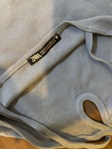 Cute Pastel Blue Crop Top