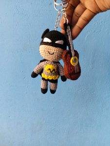 Crochet Batman And Guitar Keychain