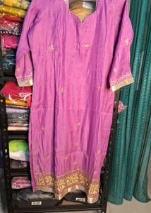 Red Embellished Kurta