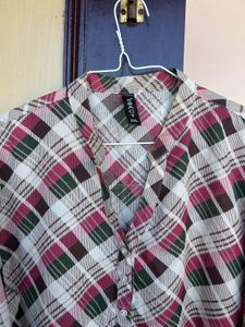 Plaid Blouse Top