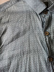 Men Blue Printed Full Sleeve Shirt