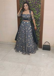 Elegant Fusion Lehenga Choli With Cape