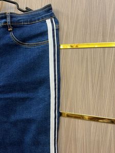 Zara Striped Denim Jeans