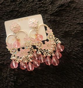 Stone Studded Drop Earrings