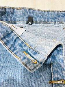 Vintage Button-Front Denim Mini Skirt