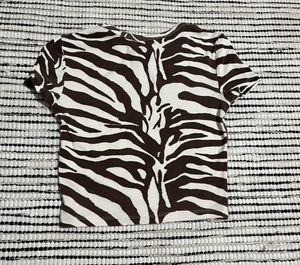 Zebra Stripes Fitted Crop Top For Girls