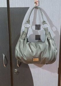 Metallic Silver Hobo Bag