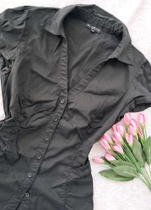 Y2k Fitted Ruched Shirt