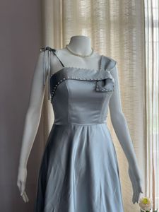 Grey Satin Gown