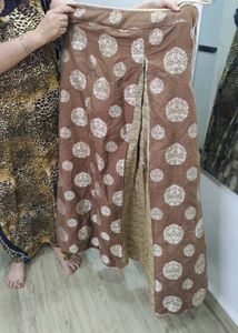 Yellow &amp; Brown Embellished Lehenga
