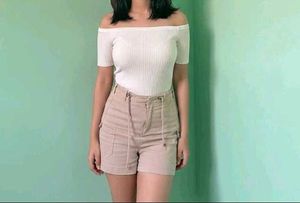 Off-shoulder White Top