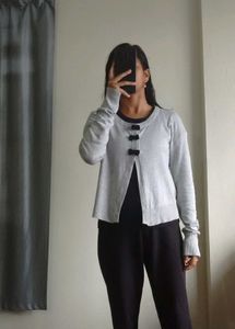 White Grey Sweater