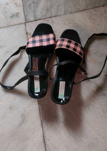 Black And Pink Flat Sandal