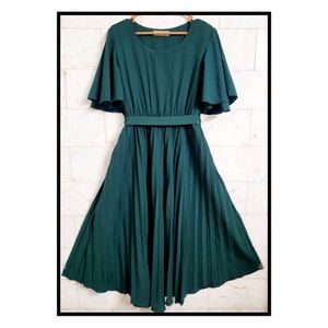 Green Pleated Dress