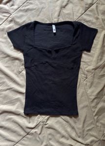 Black Ribbed Top