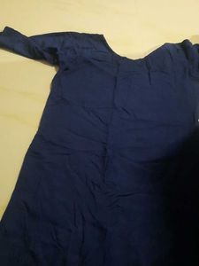 L Size Mirror Work Blue Kurti
