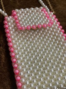 Pearl Beaded Mobile Bag