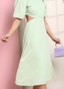 Green Cutout Midi Dress