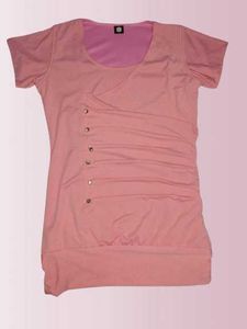 Pink Pleated Top with Buttons