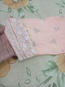 Peach Embroidered Kurti