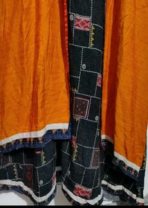 Orange🟠 &amp; Black Anarkali Kurti For 38 Bust