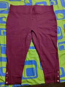 Wine/Burgundy Colour Plus Size Treggings