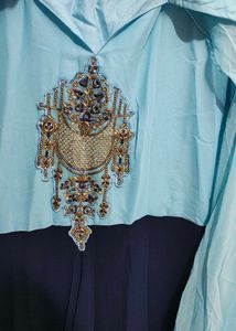 Blue &amp; Navy Embellished Dress